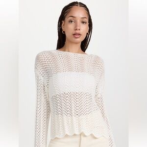 Z Supply White Crochet Sweater